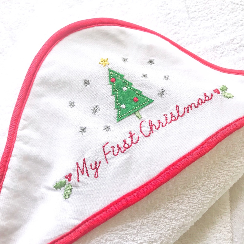 My First Christmas Hooded Towel
