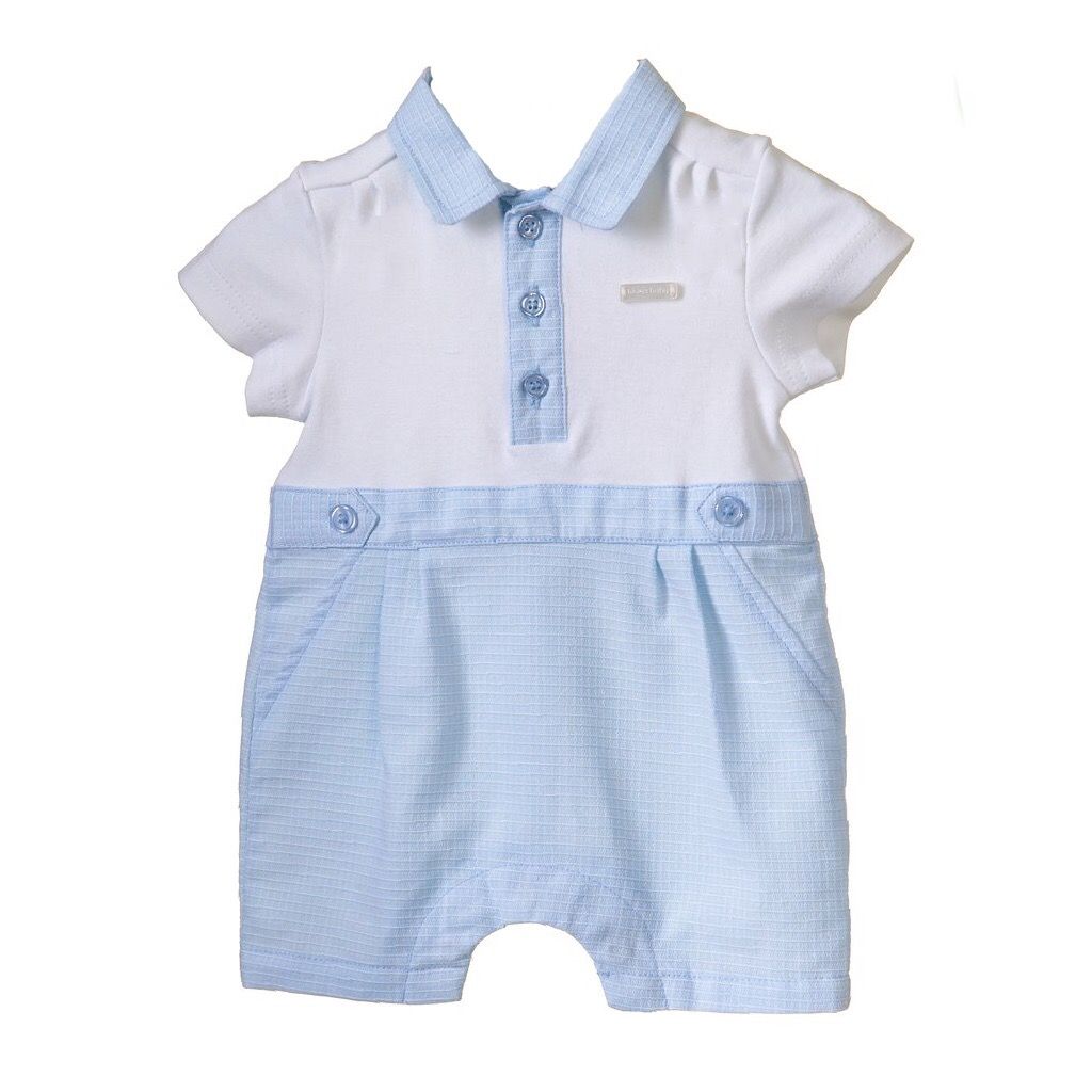 Ryder Collared Romper - Blue