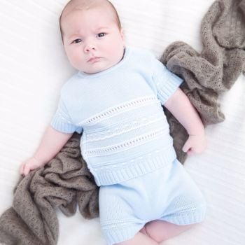 Theodore Knitted Top & Shorts Set - Blue