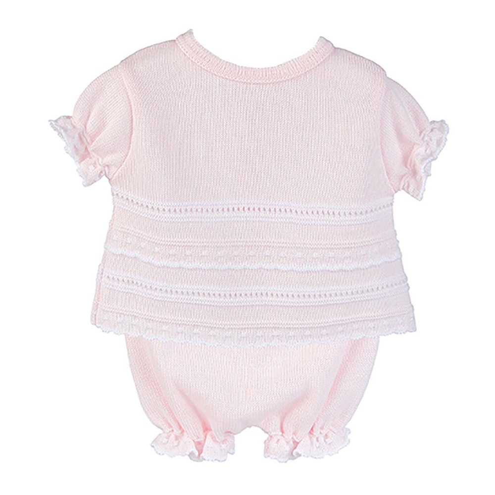 Bella Knitted Top & Pants Set - Pink