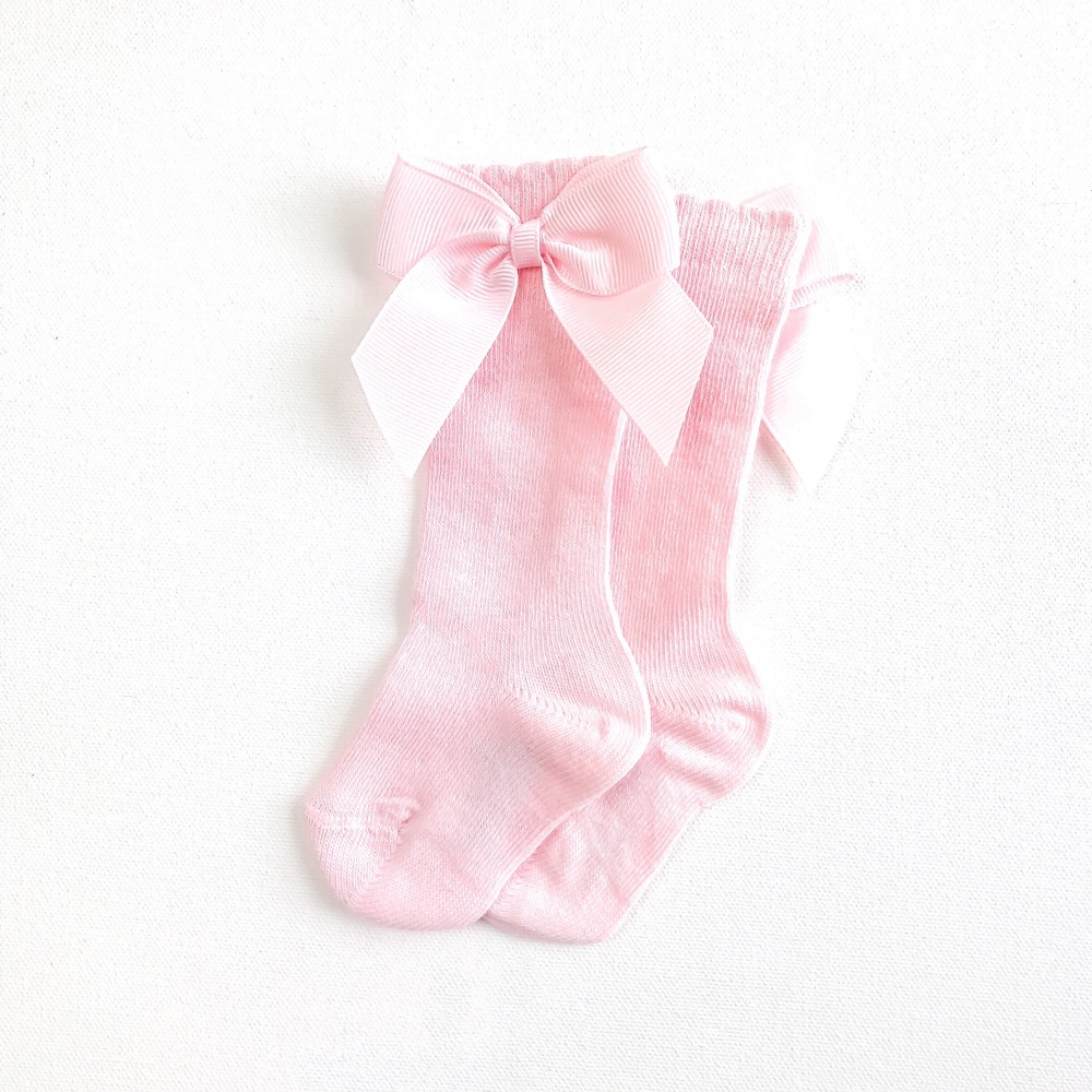 Carlomagno Knee High Socks With Bow - Pink