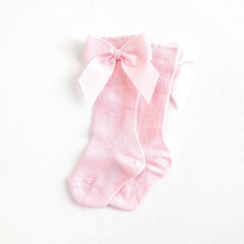 Carlomagno Knee High Socks With Bow - Pink