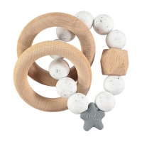 Stellar Natural Wood Teething Toy – Speckled