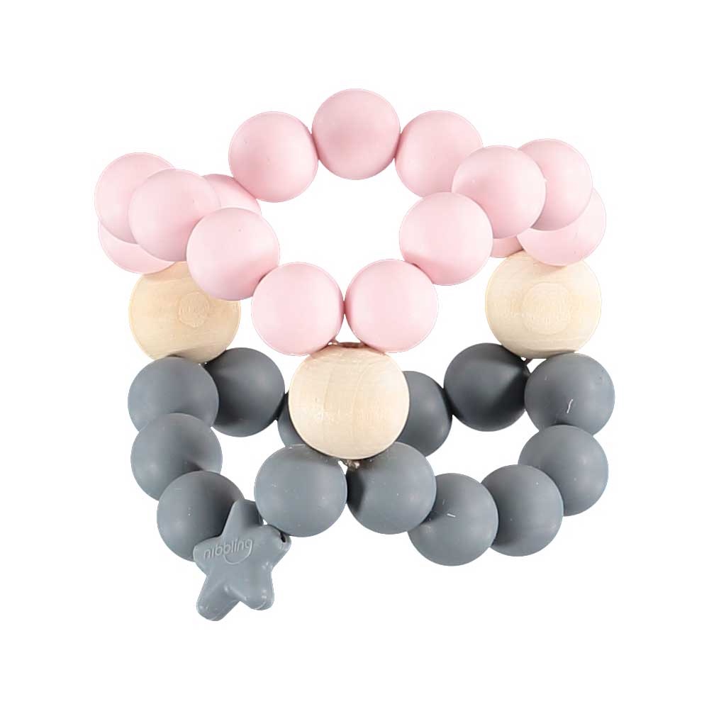 Nib Cube Teether Toy – Pink and Grey