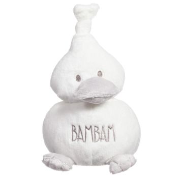 BAM BAM Baby Cuddle Duck Rattle Toy - Grey