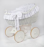 MJ Mark Bianca Due White Crib - Solid Wheels