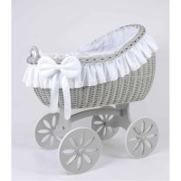 MJ Mark Bianca Quattro Grey Crib - Spoke Wheels