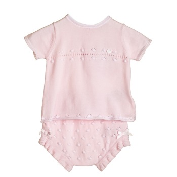 Penelope Knitted Top & Pants Set - Pink