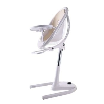 Mima Moon Highchair - White Frame/Champagne Seat Pad