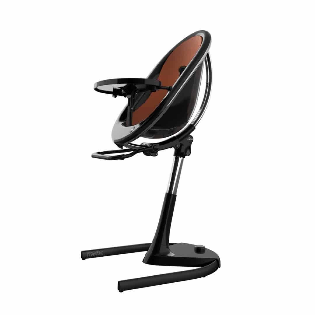 Mima Moon Highchair - Black Frame/Camel Seat Pad