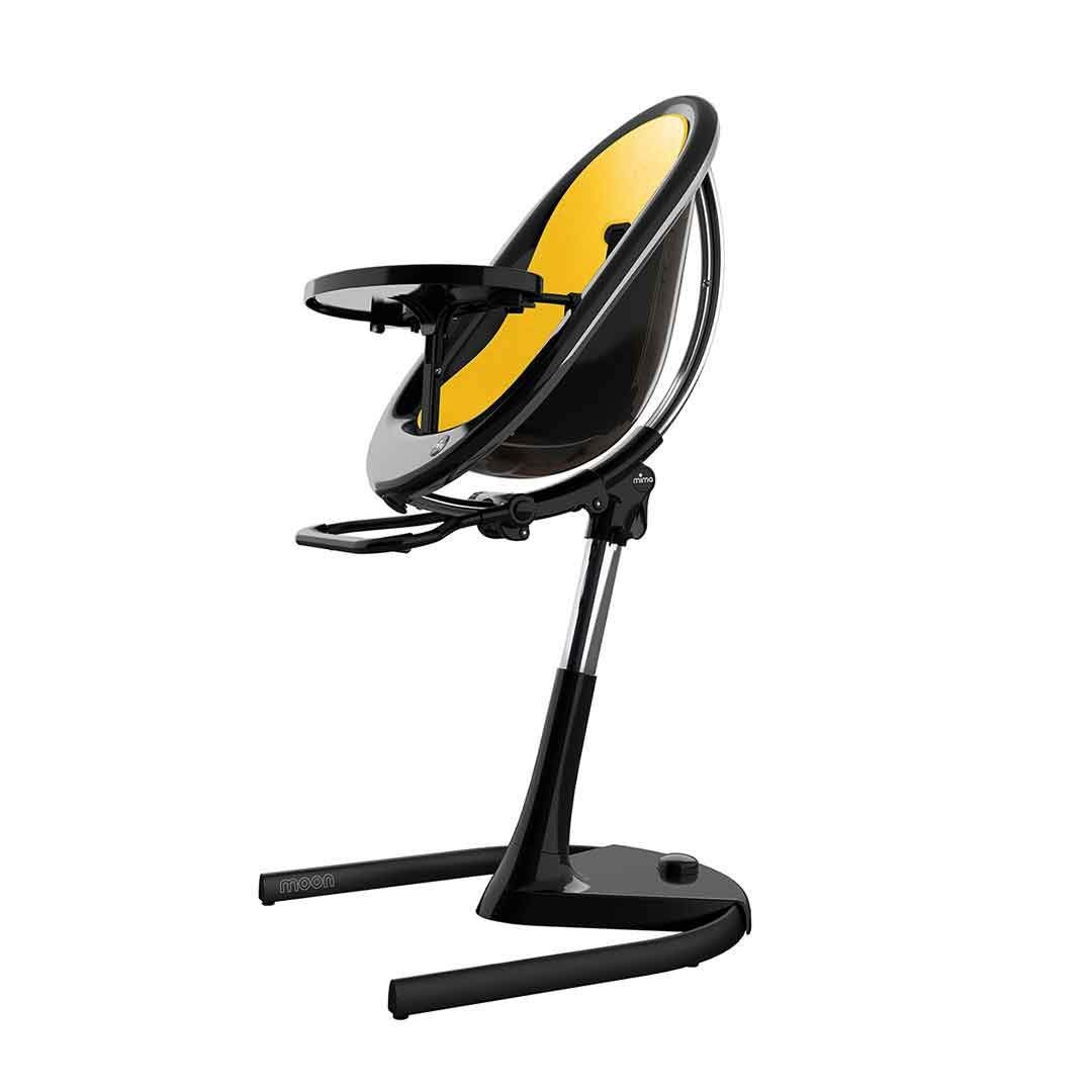 Mima Moon Highchair - Black Frame/Yellow Seat Pad