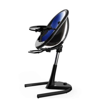 Mima Moon Highchair - Black Frame/Royal Blue Seat Pad