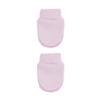 Soft Cotton Anti-Scratch Mittens - Pink