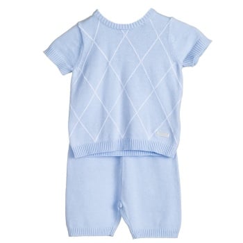 Blues Baby Aiden Knitted Top & Shorts Set - Blue