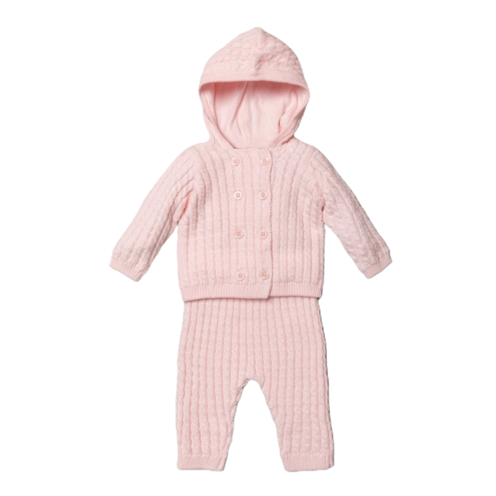 Taylor Cable Knit Tracksuit - Pink