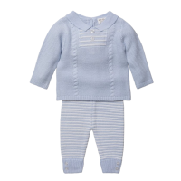 Oscar Knitted Jumper & Pants Set - Blue