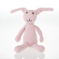 Crochet Bunny Rattle Toy - Pink