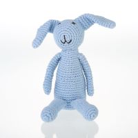 Crochet Bunny Rattle Toy - Blue