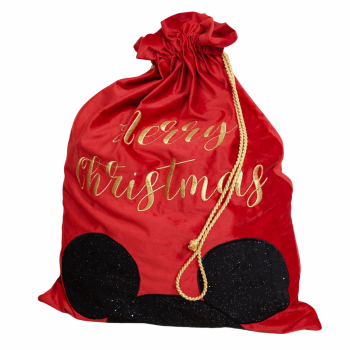 Luxury Red Velvet Disney Christmas Gift Sack - Mickey