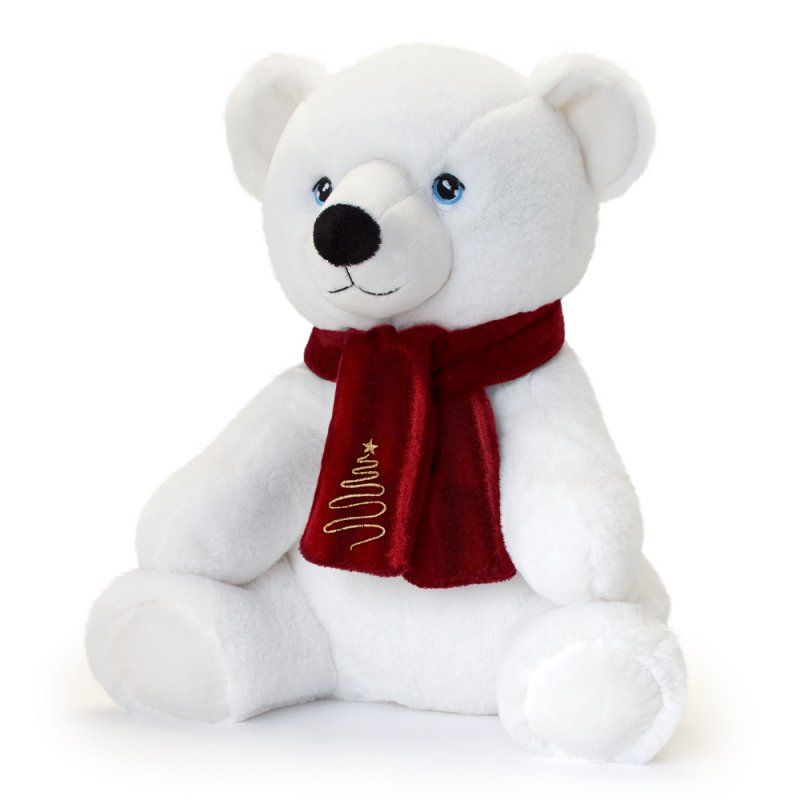 Keel Eco Festive Polar Bear With Scarf Plush Toy 20cm