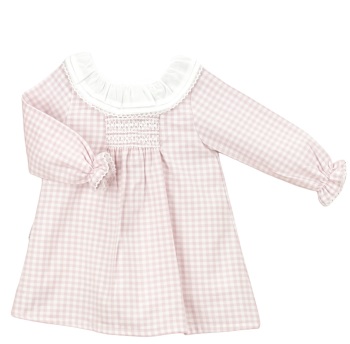 Babidu Gingham Smock Dress - Pink