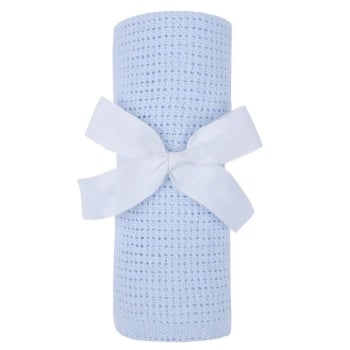 Cotton Cellular Blanket - Blue