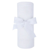 Cotton Cellular Blanket - White