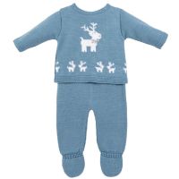 Little Reindeer Knitted Set - Blue