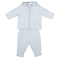 Mintini Zig Zag Quilted Hooded Tracksuit - Blue