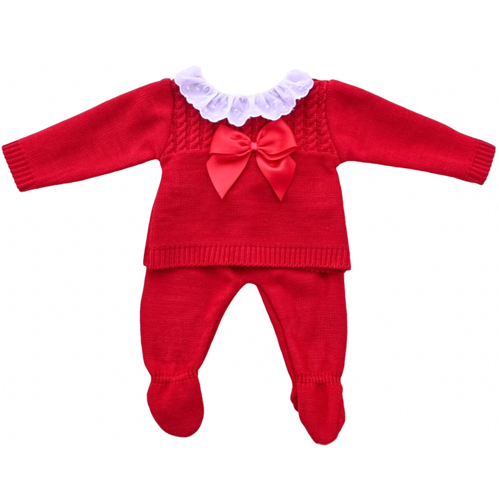 Emmie Knitted Jumper & Pants - Red