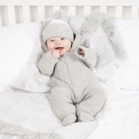Cable Knit Pramsuit - Grey