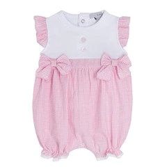 Blues Baby Pink Gingham Romper