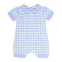 Blues Baby Square Jacquard Romper - Baby Blue 