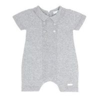 Blues Baby Ribbed Panel Romper - Grey
