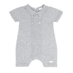 Blues Baby Ribbed Panel Romper - Grey 
