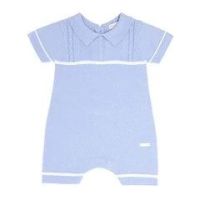 Blues Baby Collared Romper - Baby Blue