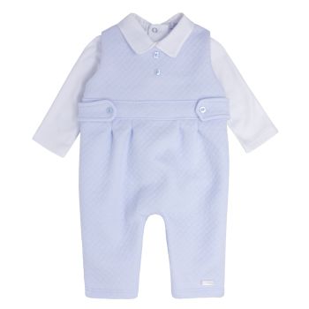 Blues Baby Blue Quilted Dungaree Set