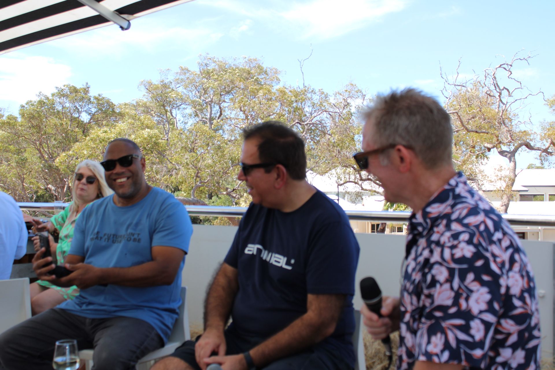 John Barnes MBE with England's Gary Stevens at Citrus Marketing Event in Mandurah