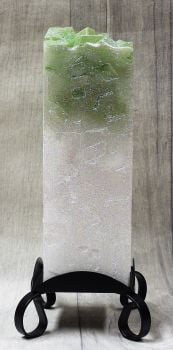 Large Green colour topped square pillar candle