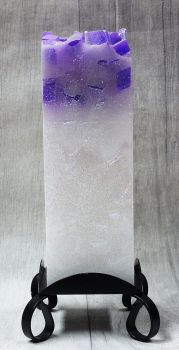 Large Purple colour topped square pillar candle
