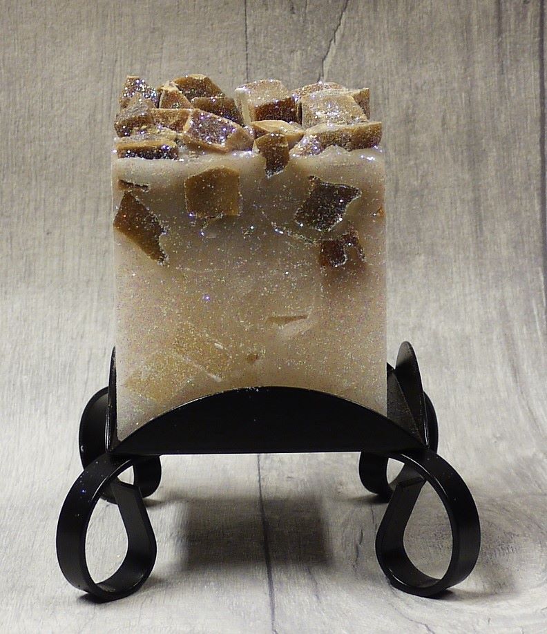 Small brown colour topped square pillar candles