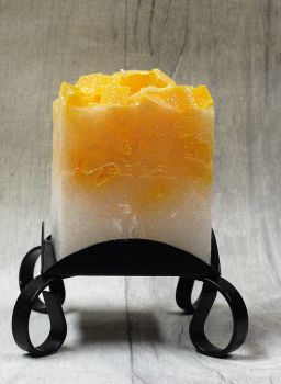Small Orange colour topped square pillar candles