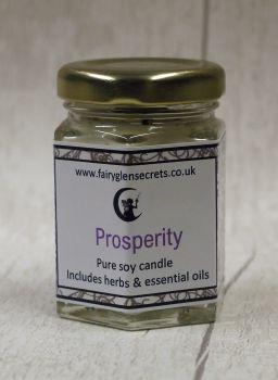 Prosperity - Essential oil & Herb soy wax candle jar.