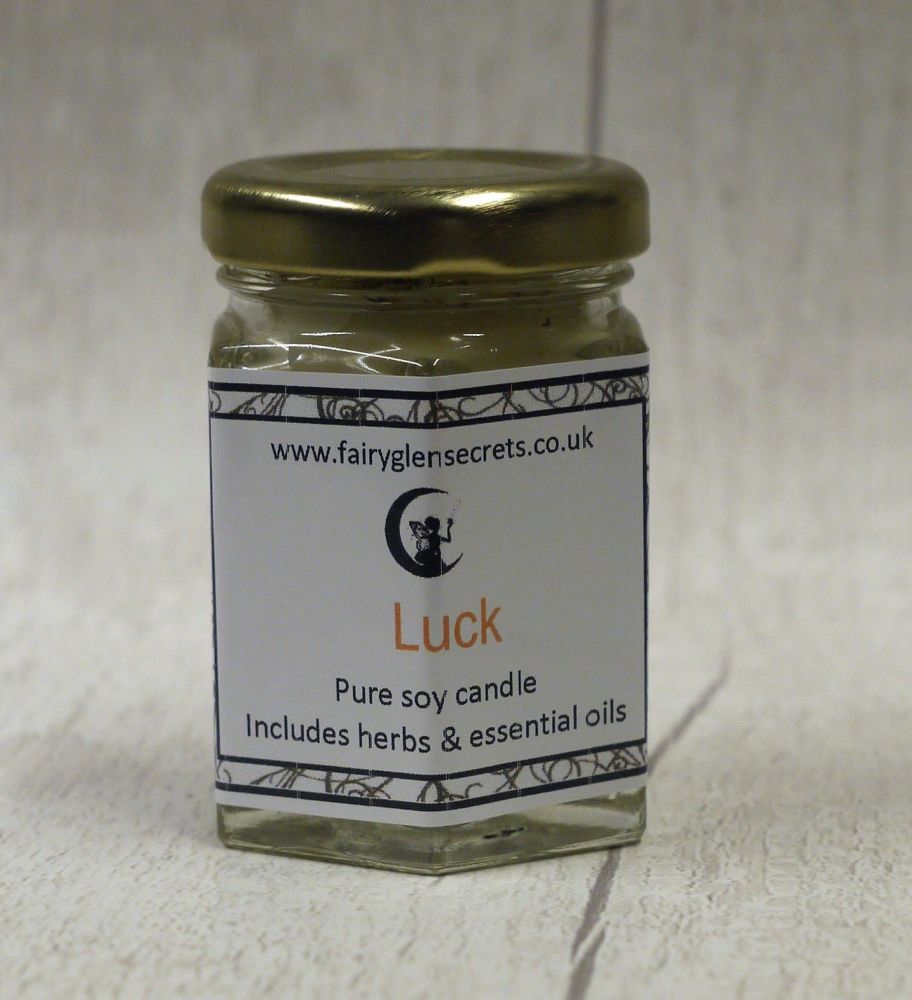 Luck - Essential oil & Herb soy wax candle jar.