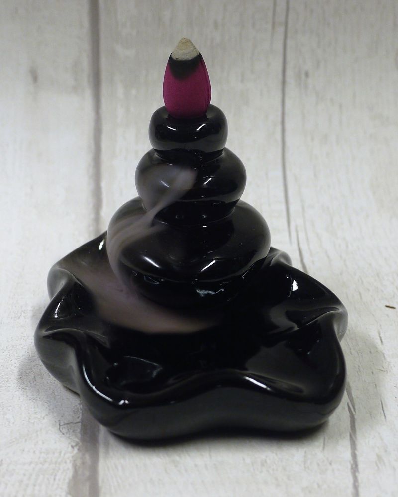 Pebbles backflow incense cone holder