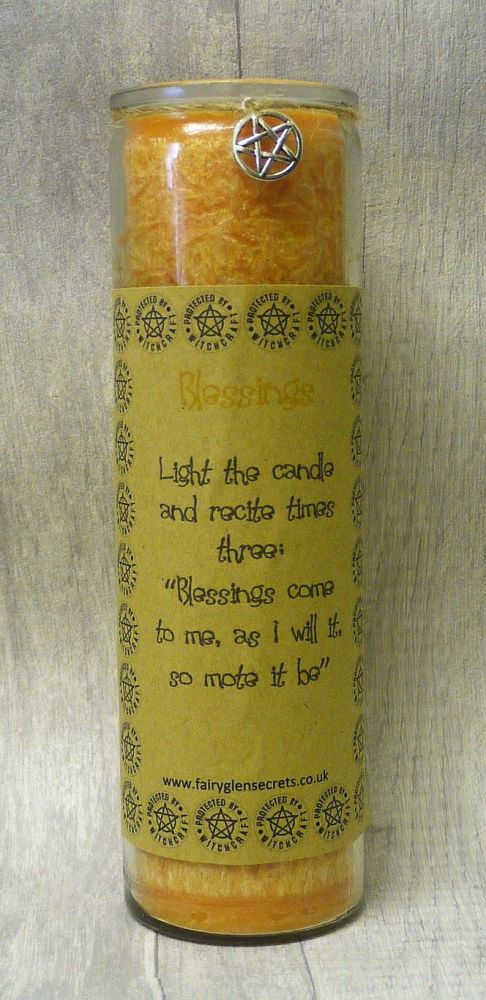 Yellow "Blessings" Spell Candle