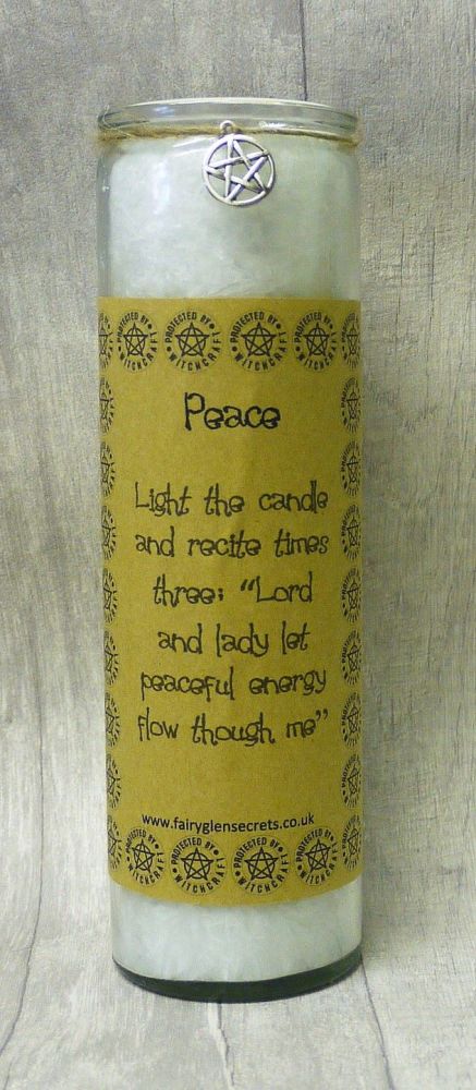 White "Peace" Spell Candle