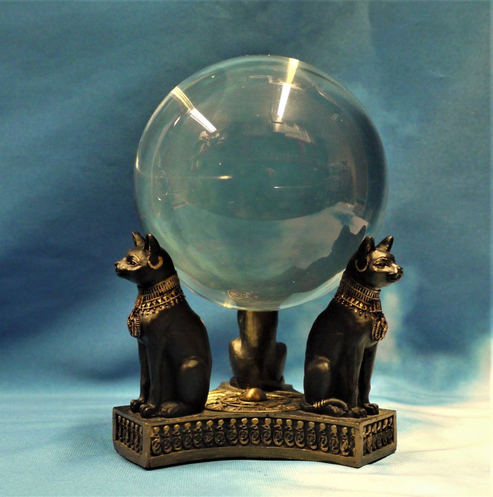 Bastet's Honour Crystal Ball And Stand