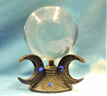 Triple Moon Crystal Ball And Stand