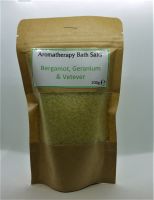 Aromatherapy Bath Salts - Green- Bergamot, geranium, vetever